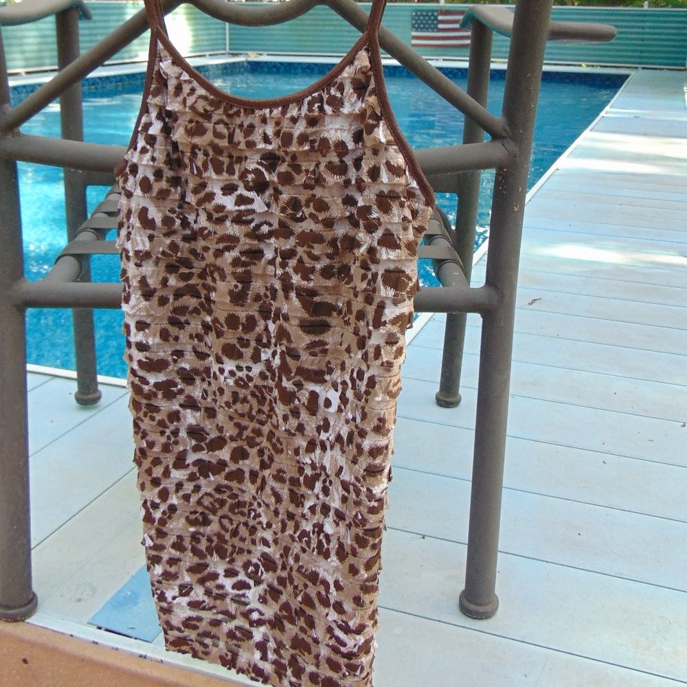 Nice Justice Leopard print Strappy Top Sz 14